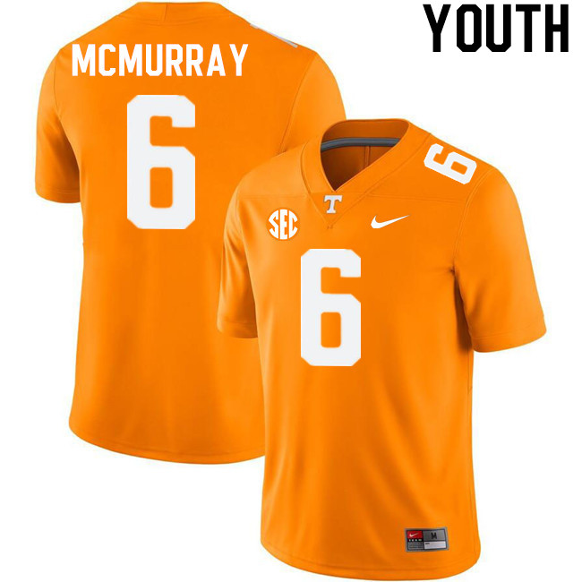 Youth #6 Jalen McMurray Tennessee Volunteers College Football Jerseys Stitched-Orange